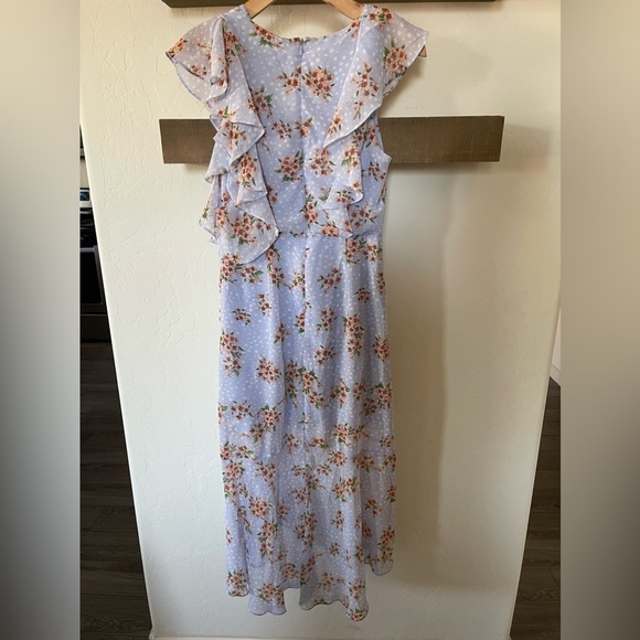 Lulu’s|Cairo Periwinkle Floral Print Ruffled Midi Dress,Polka Dot•Super Cute🫶🏻 - Picture 8 of 16